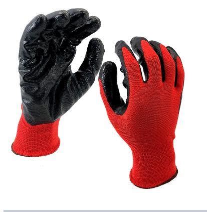 Gauge Seamless Knitting Nitrile Coated Gloves China Nitrile Safety