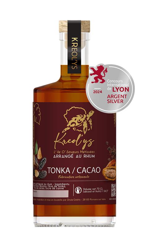 Rhum Arrangé Tonka Cacao Médaille dArgent 2024 Kreol ys Rhums