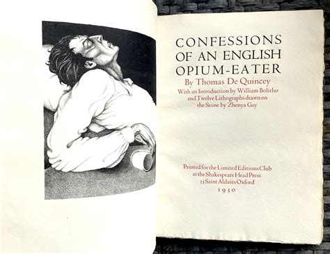 Confessions Of An English Opium Eater By Thomas De Quincey Very Good