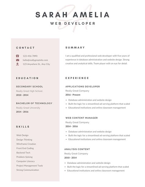 Professional And Modern Resume Template For Word And Pages Resume Design Cv Template For Word