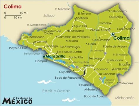 Estado De Colima M Xico M Xico Colima Mapa De Mexico