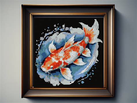 Koi Fish Cross Stitch Pattern Japan Koi Fish Cross Stitch Asian Fish