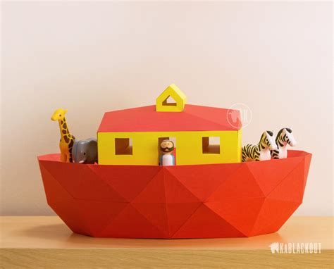 Noah S Ark Papercraft Template Papercraft Ark Noahs Ark Etsy