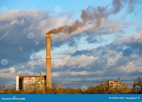 industrial power plant  smokestack stock photo image