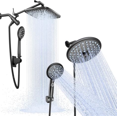 Veken High Pressure Rain Shower Head Combo 12 And10 Inch Dual