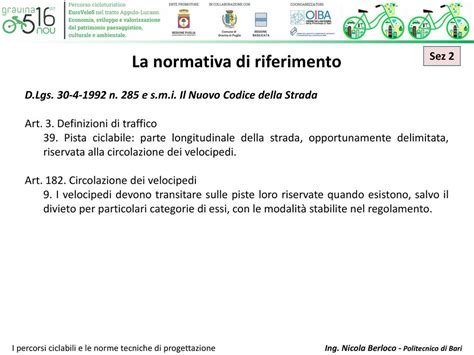 I Percorsi Ciclabili E Le Norme Tecniche Di Progettazione Ppt Scaricare