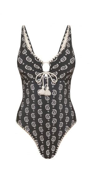 Robin Piccone Womens Delilah Keyhole Paisley One Piece Swimsuit