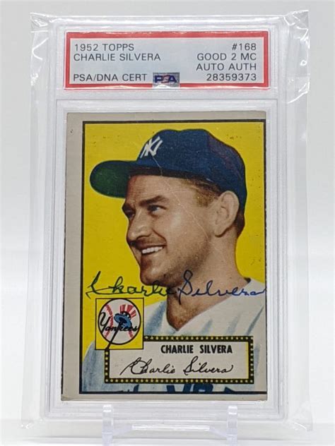 Topps Charlie Silvera Autographed Rookie Card New York Yankees Psa