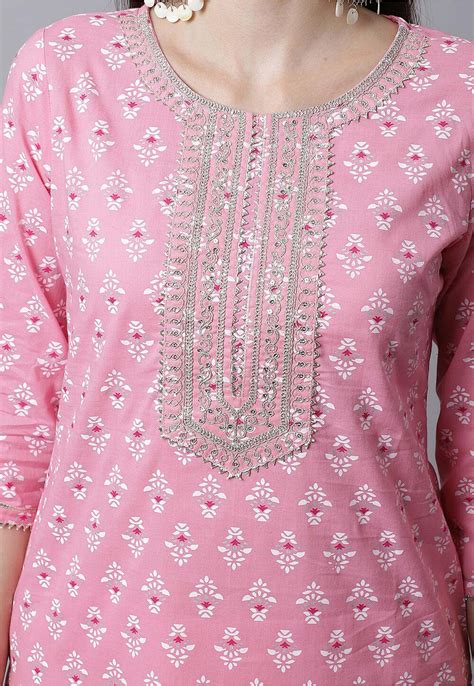 Buy Digital Printed Cotton Pakistani Suit In Pink Online Kwy