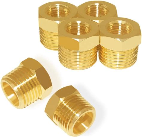 Amazon Hooshing 6PCS Brass Reducer Hex Bushing 1 2 NPT Male X 1 8