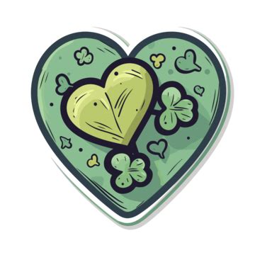 An Image Of A Heart With Shamrock Leaves And Shamrocks Clipart Vector