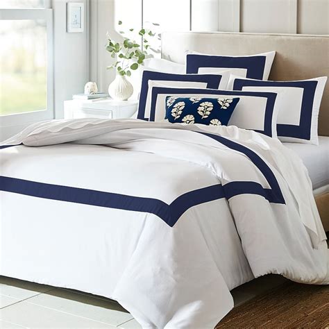 Everhome Emory Piece Hotel Border King Comforter Set In Navy Why We