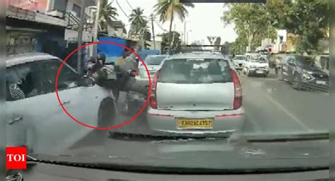 Caught On Camera Suv Rams Into Bike Riders In Bengaluru 3 Injured