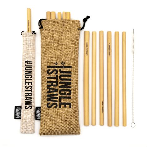 Reusable Bamboo Straws Set Of 12 Jungle Straws