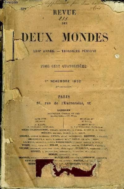 Revue Des Deux Mondes Lxiie Annee N I La Vie Priv E De Michel