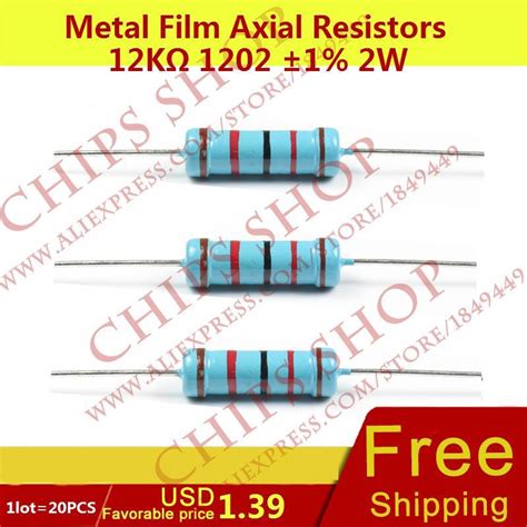 Lot Pcs Metal Film Axial Resistors Kohm W Ohm