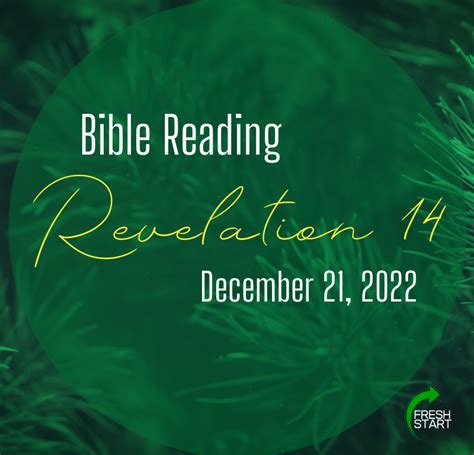 December Bible Reading Fresh Start Fellowship