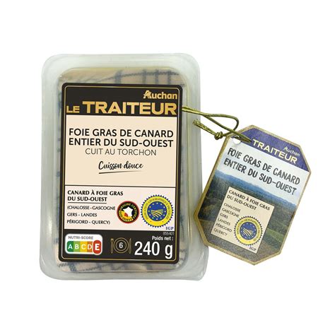 Auchan Le Traiteur Foie Gras Entier De Canard Du Sud Ouest Parts G