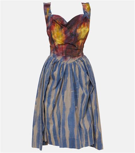 Sunday Striped Cotton Corset Dress In Multicoloured Vivienne Westwood