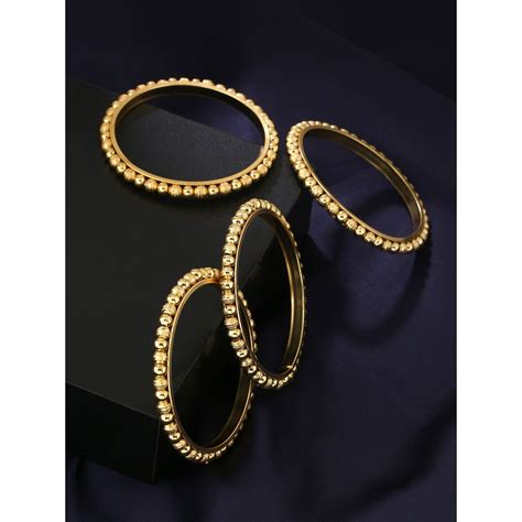 Yellow Chimes Set Of 4 Gold Plated Gold Traditional Bangle Buy Yellow