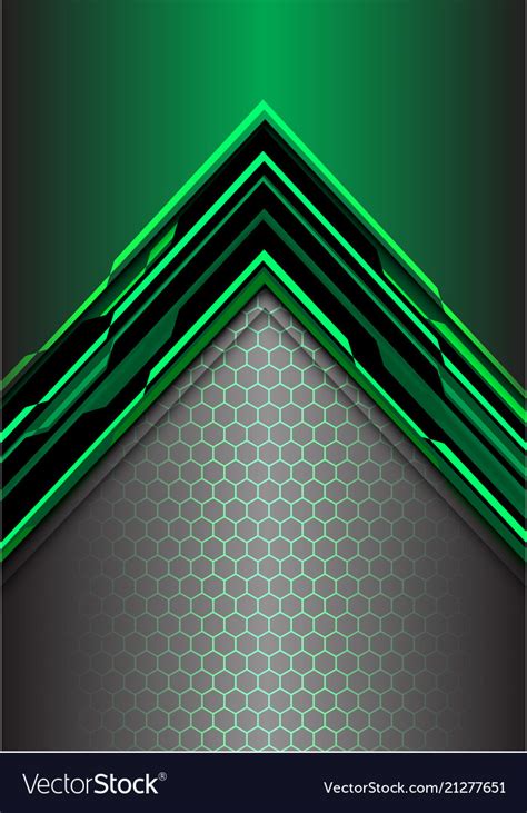 Abstract Green Arrow Light Digital Metallic Vector Image