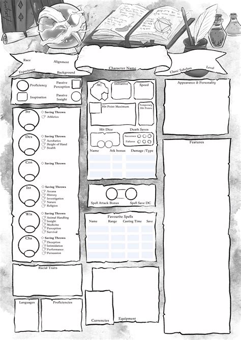 Arcana Dnd Wizard Character Sheet Dnd Character Sheet Pdf Dnd Sorcerer Dungeons And