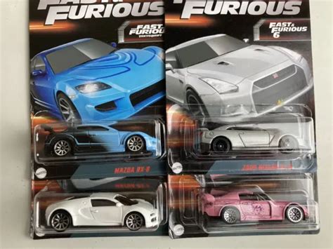 HOT WHEELS JOB Lot Bundle New X 4 Fast And Furious Bugatti Veyron