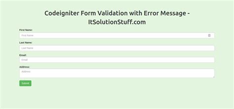 Codeigniter Form Validation With Error Message ItSolutionStuff