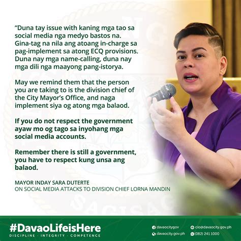 City Government Of Davao On Twitter Mayor Inday Sara Duterte On