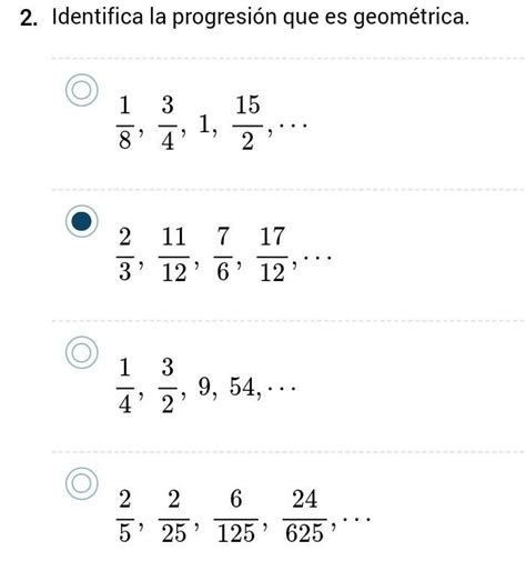 Identifica La Progresion Que Es Geometr A Ayudaaaa Brainly Lat Hot