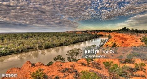 murray river  sunset murray river national park high res stock photo