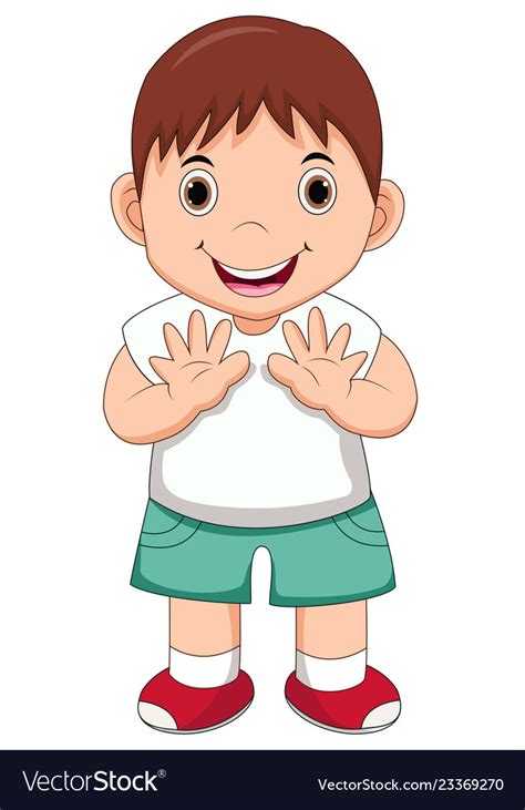 Isolated Cute Boy Waving Hand Royalty Free Vector Image