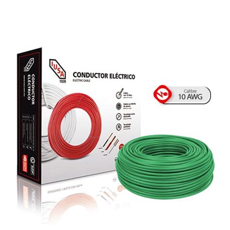 Cable 100m Verde Cal 10 Iusa Elektron