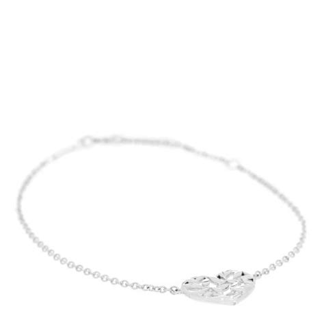 Tiffany Sterling Silver Olive Leaf Heart Bracelet 986080 Fashionphile