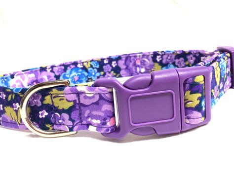 Pretty Purple Flowers Fabric Dog Collar for Girl Boy - Etsy