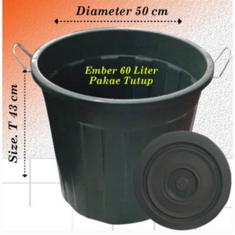 Jual EMBER PLASTIK TUTUP 60 LITER POLARIS EMBER PENAMPUNG AIR Shopee