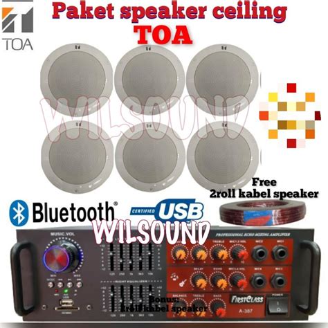 Jual Paket Speaker Plafon Ceiling Toa Zs R Amplifier Mini Shopee