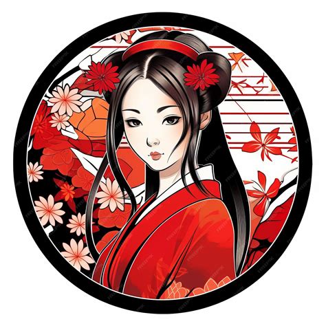 Premium Ai Image Anime Kimono Girl Vector Design For T Shirt Clipping