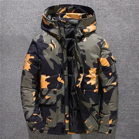 Camouflage Down Jacket For Men Brand Winter Warm Thick Jackets Parkas