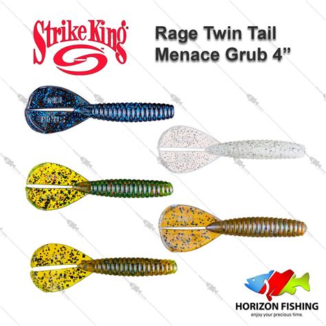 Strike King 雙尾蠐螬 Rage Twin Tail Menace Grub 路亞餌 軟餌 軟蟲 4吋 蝦皮購物