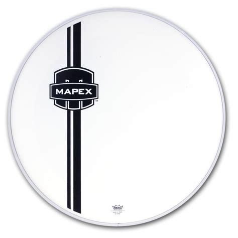 Mapex Bass Drum Front Head 22 White Black Logo Music Store Professional