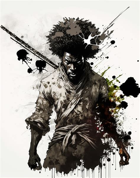 Afro Samurai Black Art Black Samurai Samurai Artwork Afro Anime Digital ...