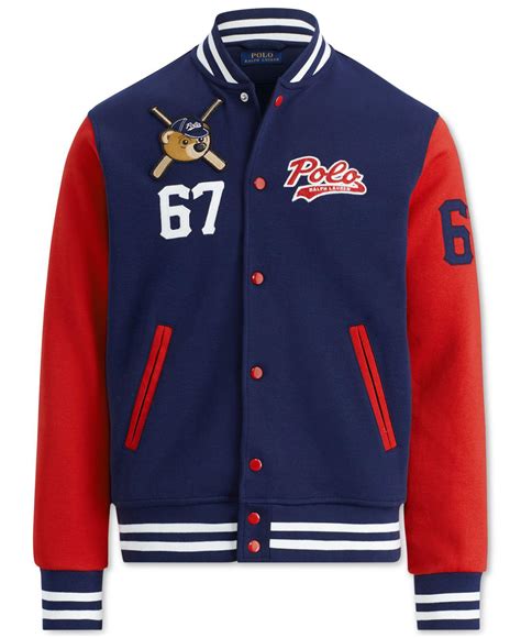 Polo Ralph Lauren Felt Polo Bear Baseball Jacket Created For Macy S In