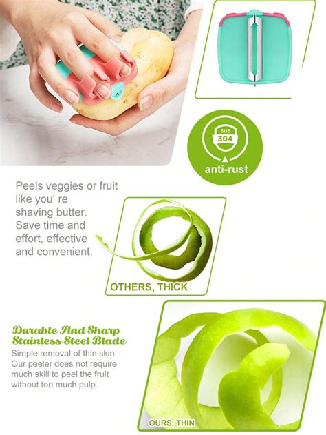 Effortlessly Peel Fruits And Vegetables With Our Stainless Steel Finger