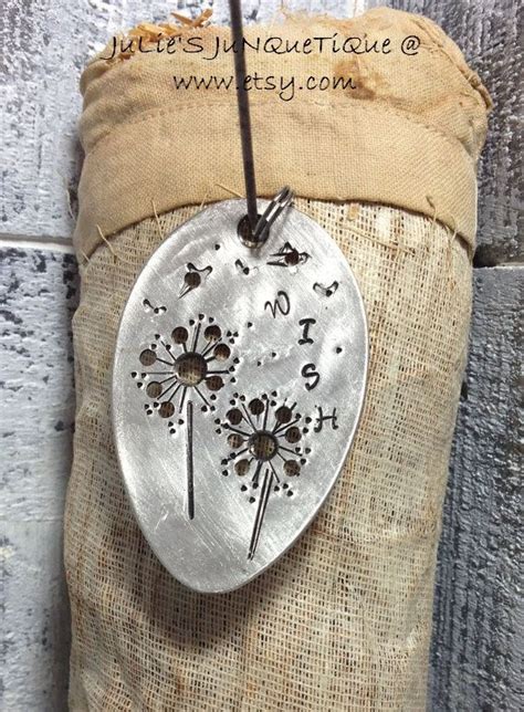 STaMPeD ViNTaGe UPCyCLeD SPooN JeWeLRy WISH DANDELION JULIE S