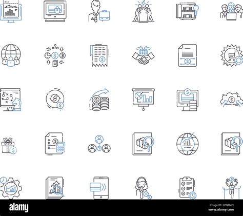 Project Control Line Icons Collection Planning Monitoring Evaluation