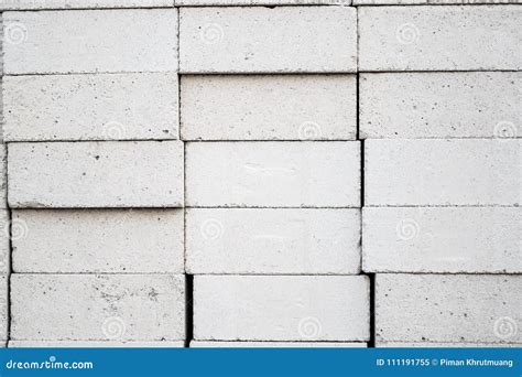 White Autoclaved Aerated Lightweight Concrete Block Stack Stock Image