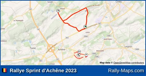 Streckenverlauf Rallye Sprint d Achêne 2023 RallyeKarte de