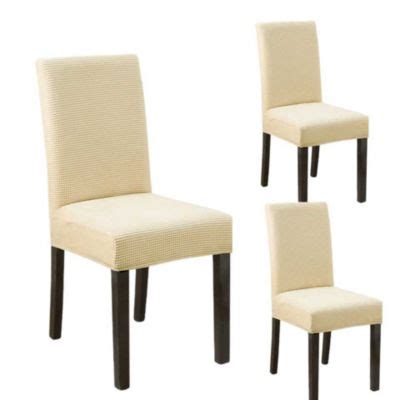 fundas elásticas Jacquard forros protectores sillas comedor beige X4