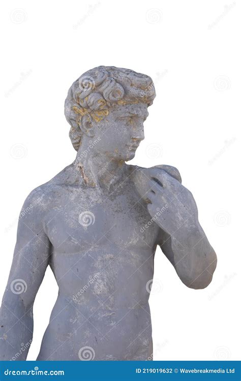 Ancient Stone Sculpture Of Naked Man On White Background Stock Photo Image Of Culture